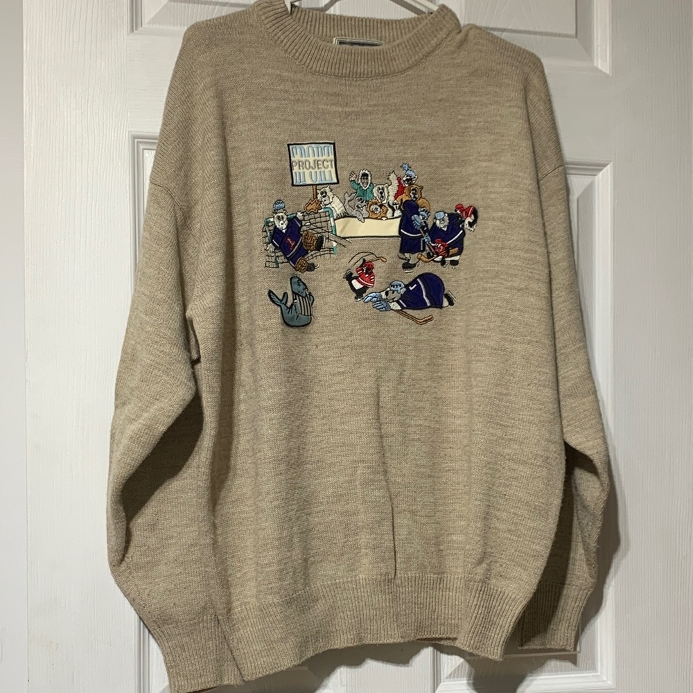 Bosa Men's Graphic Crewneck Sweater - Beige